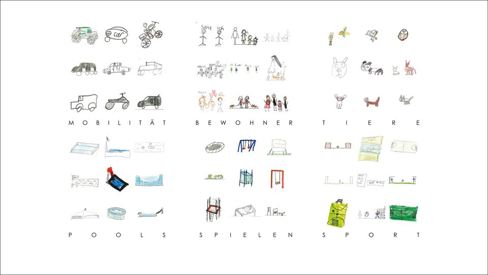 Schülerzeichnungen der Studienarbeit "Leben vor der Stadt"