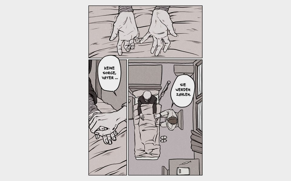 Comic der Ausstellung "Architektur und Comic" im Fais Dodo in Stuttgart.