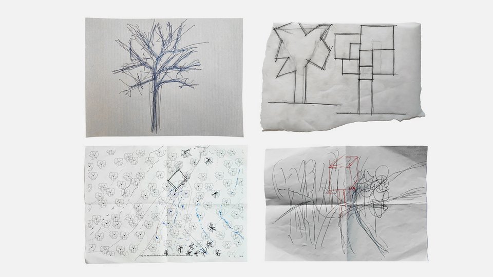 Diverse Skizzen der Studienarbeit "Ein Ort für Nichts"