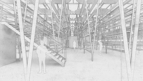 Rendering eines Innenraum der Studienarbeit Garten 7