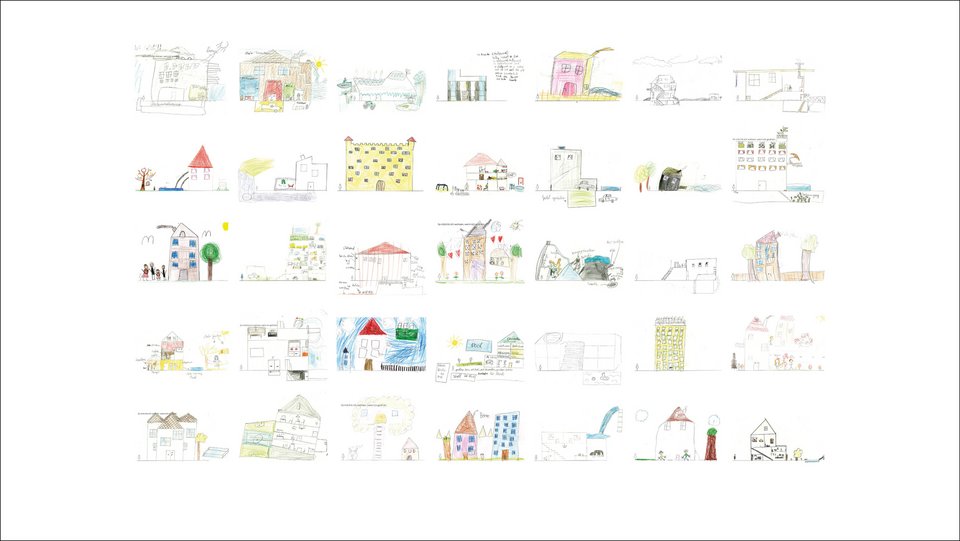 Schülerzeichnungen der Studienarbeit "Leben vor der Stadt"