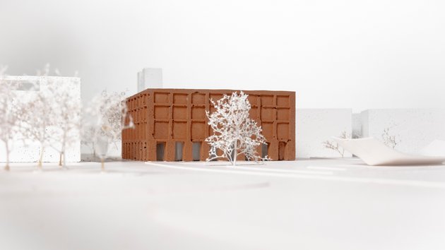 Modellfoto, das Teil der Ausstellung Werkschau der Bauakademie ist