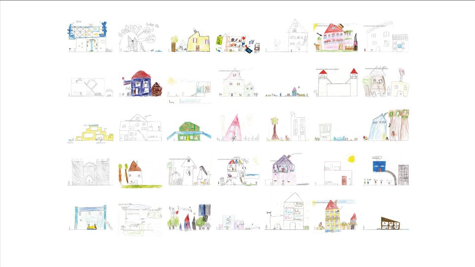 Schülerzeichnungen der Studienarbeit "Leben vor der Stadt"