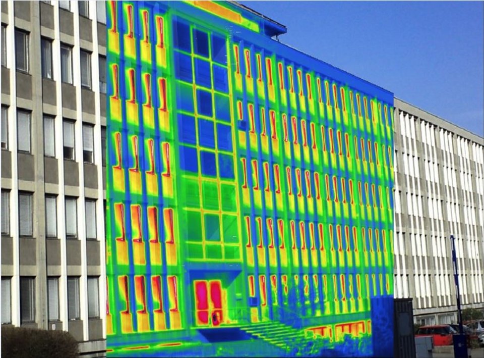 Thermografie-Aufnahme eines Gebäudes