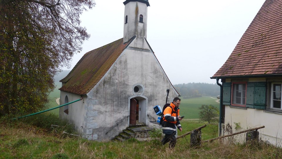 Laserscan an der Kapelle Ensmad