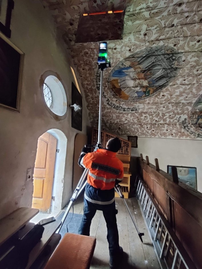 Laserscan in der Kapelle Ensmad